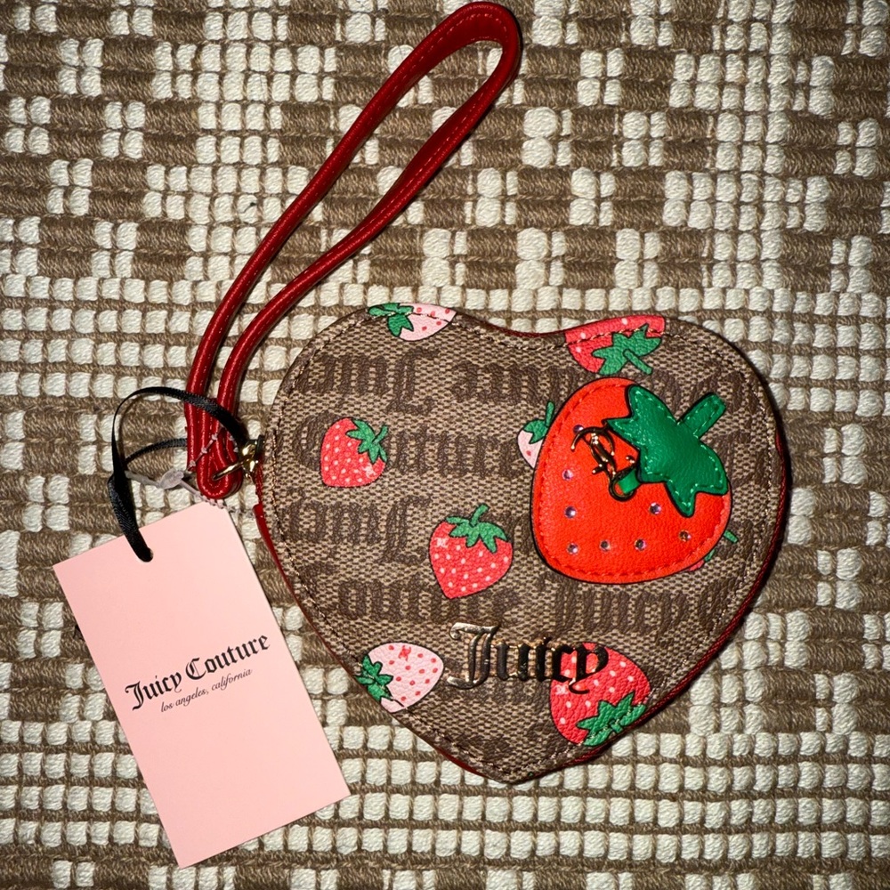 Juicy Couture Heart-Shaped Strawberry Wristlet